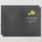 Wild Yellow Roses Chalkboard Folded Programme (Voorkant / Achterkant)