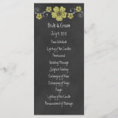 Wild Yellow Roses Chalkboard Wedding Program Kaart (Achterkant)