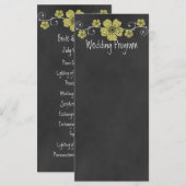 Wild Yellow Roses Chalkboard Wedding Program Kaart (Voorkant / Achterkant)