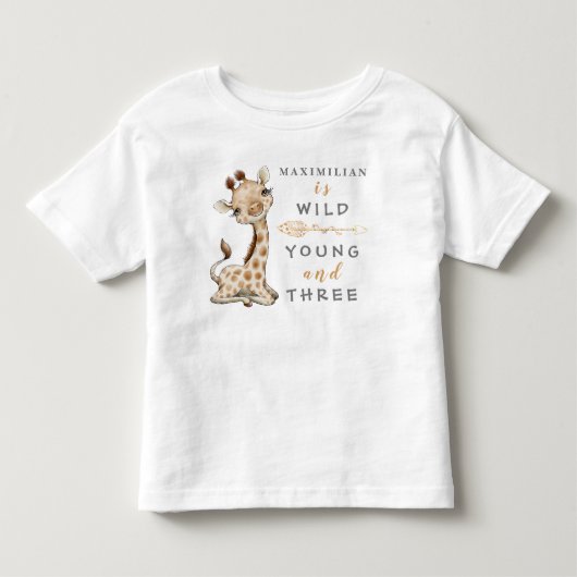 Wild Young en Three Birthday Oerwoud Baby T-Shirt (Voorkant)