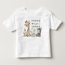 Wild Young en Three Birthday Oerwoud Baby T-Shirt
