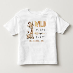 Wild Young en Three Birthday Oerwoud Baby T-Shirt