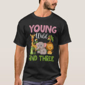 Wild Young en Three Outfit Toddler Girl Zoo Jungl T-shirt (Voorkant)