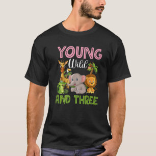 Wild Young en Three Outfit Toddler Girl Zoo Jungl T-shirt