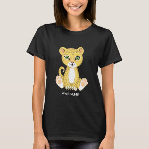 Wild Young Leopard Animal Cartoon T-Shirt