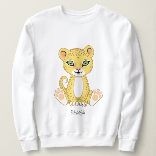 Wild Young Leopard Animal Cartoon Trui (Design voorkant)