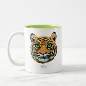 Wild Young Tiger Face & Calligraphy Coffee Mok (Links)