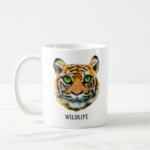 Wild Young Tiger Face & Calligraphy Koffiemok