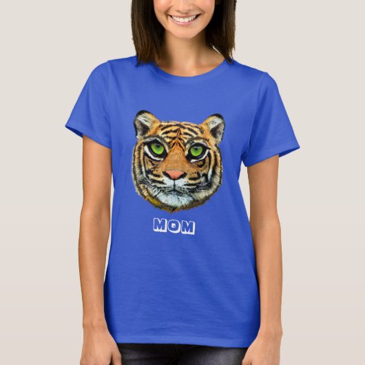 Wild Young Tiger Face & Calligraphy T-Shirt (Voorkant)