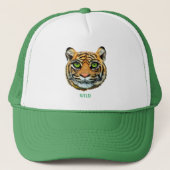 Wild Young Tiger Face & Calligraphy Trucker Pet (Voorkant)
