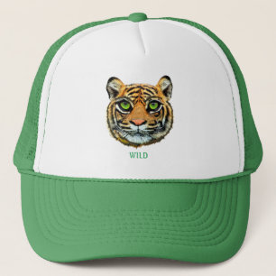 Wild Young Tiger Face & Calligraphy Trucker Pet