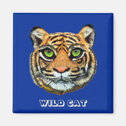 Wild Young Tiger Face Magneet (Voorkant)
