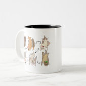 Wild Yultide - Caroling Bats Tweekleurige Koffiemok (Voorkant links)