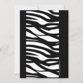 Wild Zebra Black met White 50th Party-uitnodiginge Kaart (Achterkant)