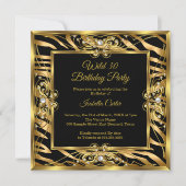 Wild Zebra Gold Black Pearl Foto 30e verjaardag Kaart (Voorkant)