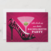 Wild Zebra High Hiel Shoes Bachelorette Party Kaart (Voorkant)