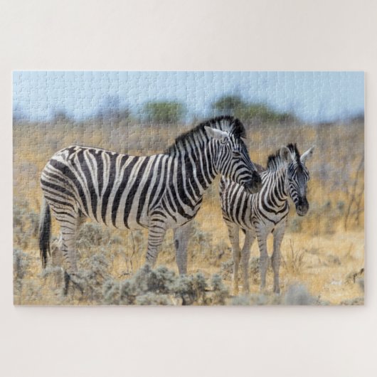 Wild Zebra Moeder & Baby Natuur Safari Legpuzzel (Horizontaal)
