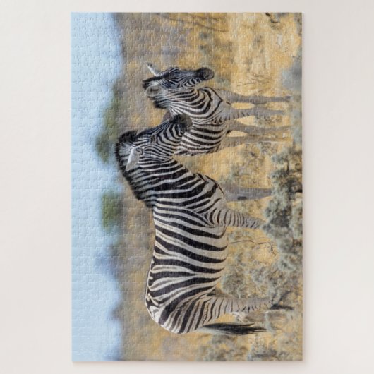 Wild Zebra Moeder & Baby Natuur Safari Legpuzzel (Verticaal)