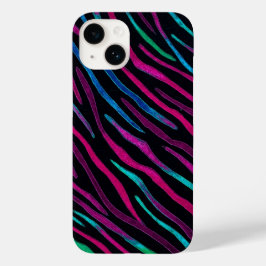 Wild Zebra Neon-Noir Case-Mate iPhone 14 Hoesje