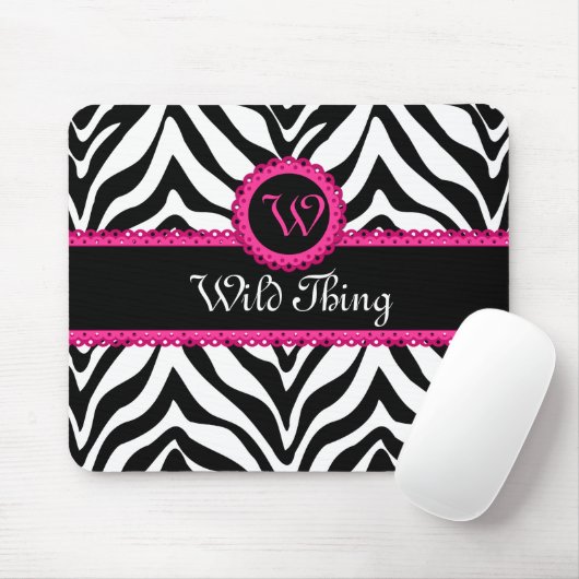 Wild Zebra Pattern and Lace Personalized Muismat (Met muis)