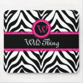 Wild Zebra Pattern and Lace Personalized Muismat (Voorkant)