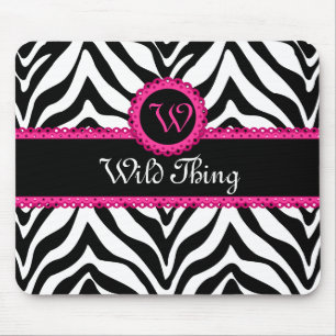 Wild Zebra Pattern and Lace Personalized Muismat