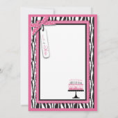 Wild Zebra Print & Birthday Cake Pink Dank je Bedankkaart (Achterkant)