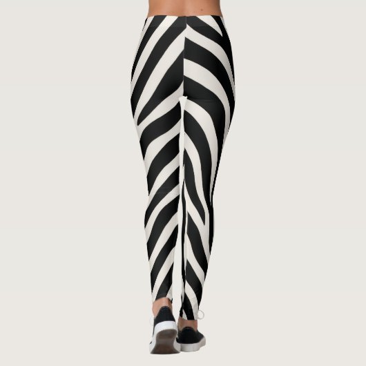 Wild Zebra Print Classic Zwart-wit Halloween Leggings (Achterkant)