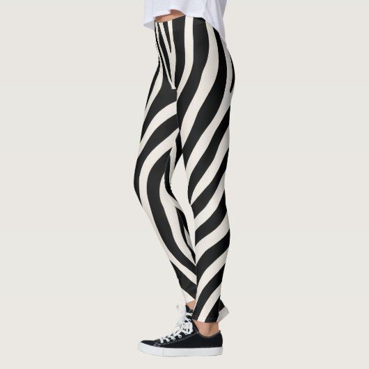 Wild Zebra Print Classic Zwart-wit Halloween Leggings (Links)