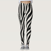 Wild Zebra Print Classic Zwart-wit Halloween Leggings (Voorkant)