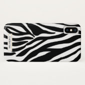 Wild Zebra Print met naam Case-Mate iPhone Case (Achterkant (horizontaal))