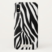Wild Zebra Print met naam Case-Mate iPhone Case (Achterkant)