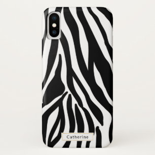 Wild Zebra Print met naam Case-Mate iPhone Case