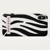 Wild Zebra Print met naam Hoesje-Mate iPhone Case (Achterkant (horizontaal))