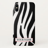 Wild Zebra Print met naam Hoesje-Mate iPhone Case (Achterkant)