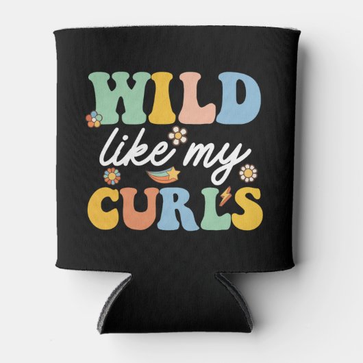 Wild zoals mijn krullen krullend haar groovy blikjeskoeler (Voorkant)