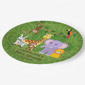 Wild Zoo Dier Oerwoud Safari Baby shower Papieren Bordje (Gekanteld)