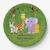 Wild Zoo Dier Oerwoud Safari Baby shower Papieren Bordje (Voorkant)