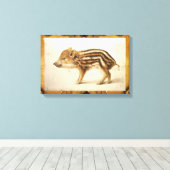 WILD ZWEEN BIGGETJE Dierentekening Canvas Afdruk (Insitu (Houten vloer))