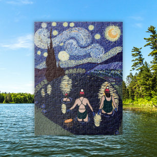 Wild Zwemmen Van Gogh Sterrennacht Verjaardag Legpuzzel