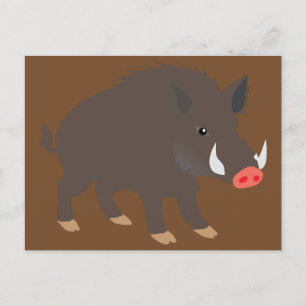 Wild zwijn briefkaart