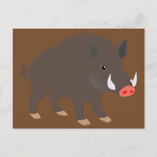 Wild zwijn briefkaart (Voorkant)