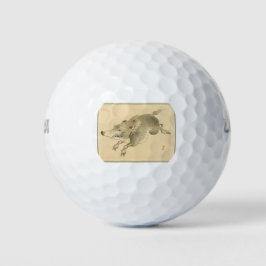 Wild Zwijn (Japanse Kunst) (door Kono Bairei) Golfballen