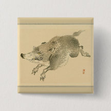 Wild zwijn (Japanse kunst) (door Kono Bairei)