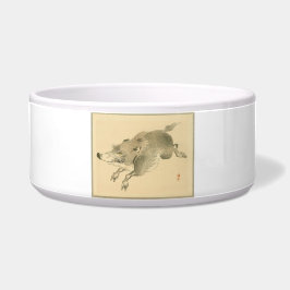 Wild zwijn (Japanse kunst) (door Kono Bairei) Voerbakje