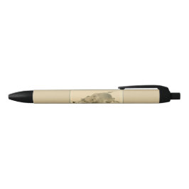 Wild Zwijn (Japanse Kunst) (door Kono Bairei) Zwarte Inkt Pen