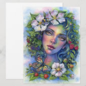 Wildberry Bloom Fairy Elf Fantasy Garden Art Kaart (Voorkant / Achterkant)