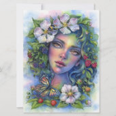 Wildberry Bloom Fairy Elf Fantasy Garden Art Kaart (Voorkant)