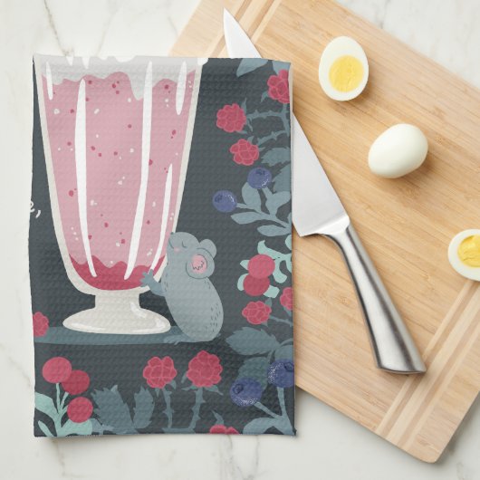 Wildberry Smoothie Keukenhanddoek (Quarter Fold)