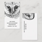 wildbewoning van uilen visitekaartje (Voorkant / Achterkant)